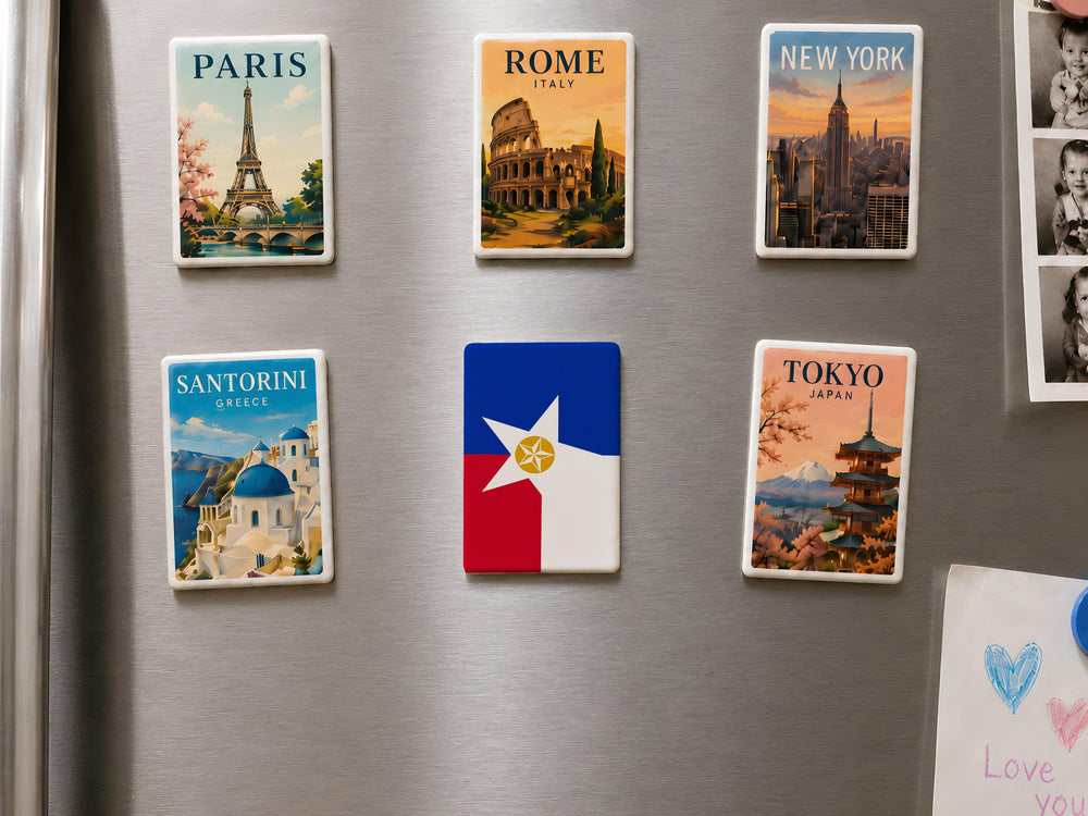 Dallas Flag Fridge Magnet, Dallas Texas Flag Magnet, Texas Souvenir Magnet, Lone Star State Kitchen Magnet, Dallas Gift
