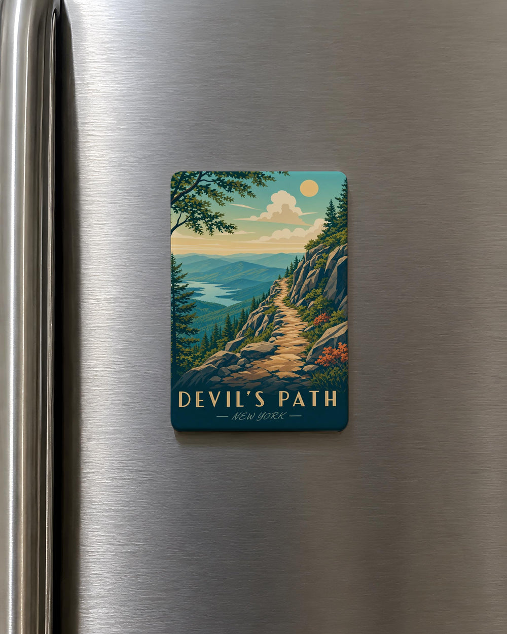 Devils Path Fridge Magnet, Devils Path Trail Souvenir Magnet, Catskill Mountains Hiking Gift, New York Trailhead Magnet
