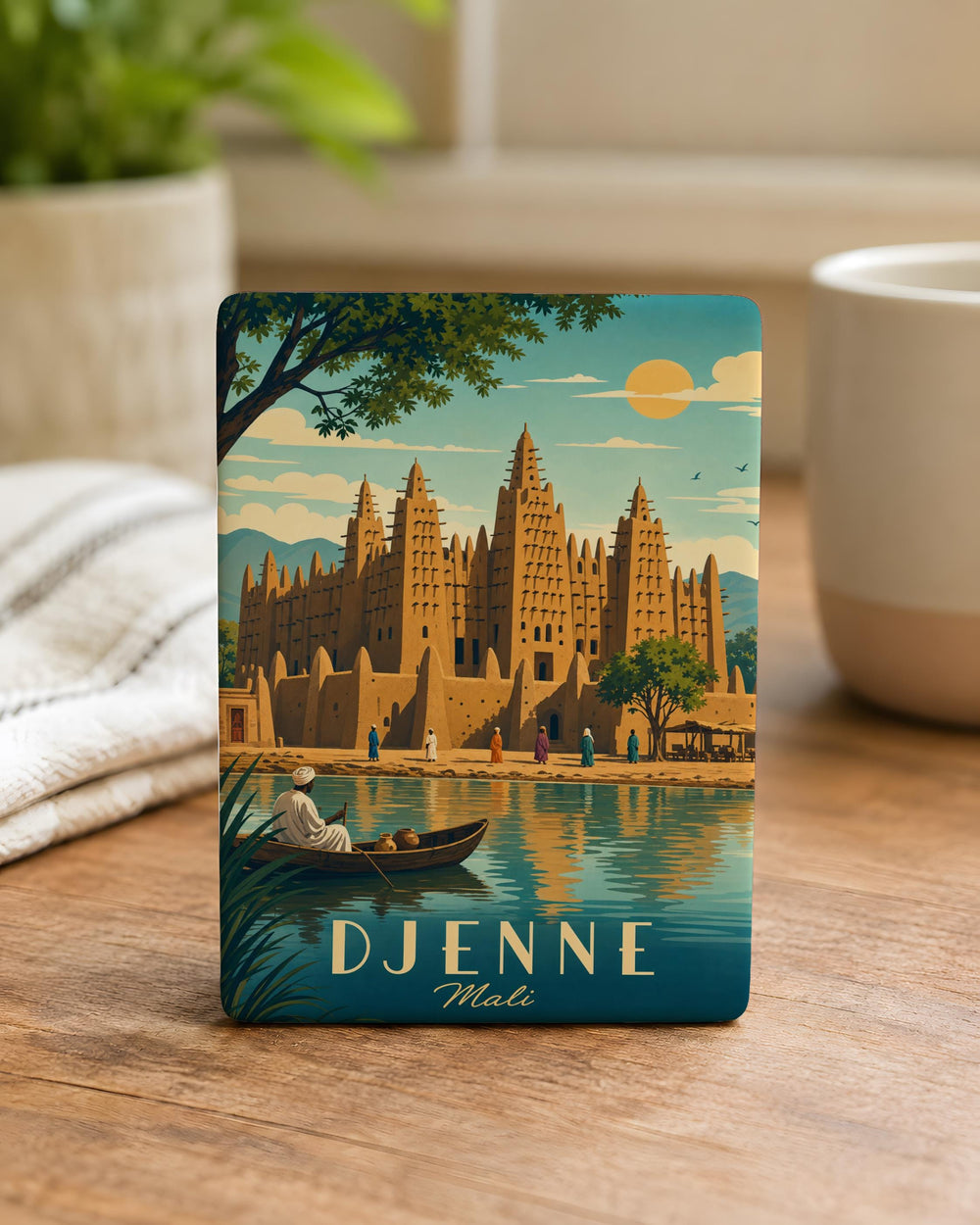 Djenne Great Mosque Fridge Magnet, Mali Landmark Souvenir Magnet, Islamic Architecture Refrigerator Magnet