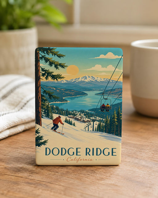 Dodge Ridge Fridge Magnet, Ski Resort Mountain Snowboarding Souvenir Magnet, California Winter Sports Gift