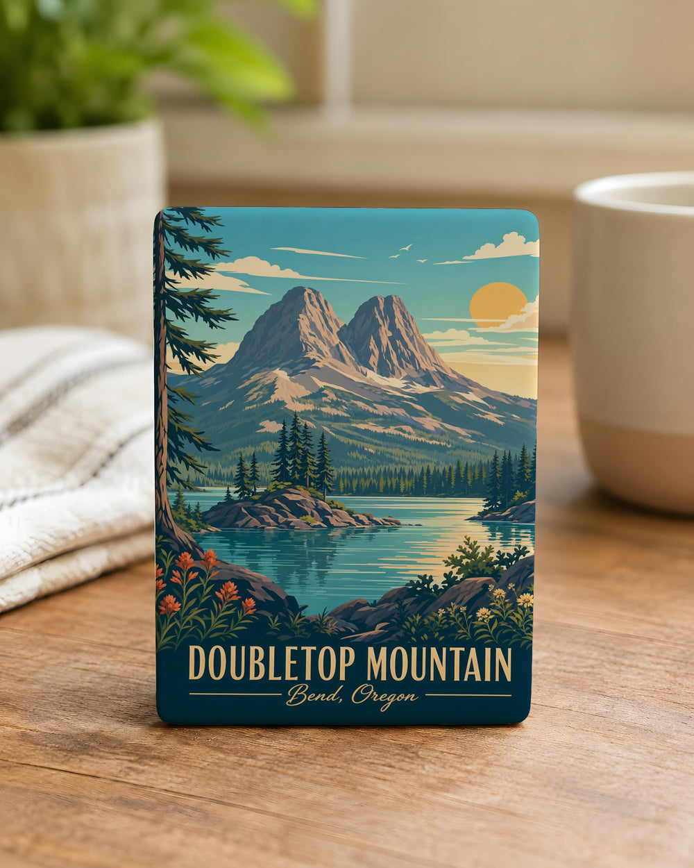 Doubletop Mountain Fridge Magnet, Doubletop Peak Wyoming Mountain Souvenir Magnet, Grand Teton National Park Travel Magnet