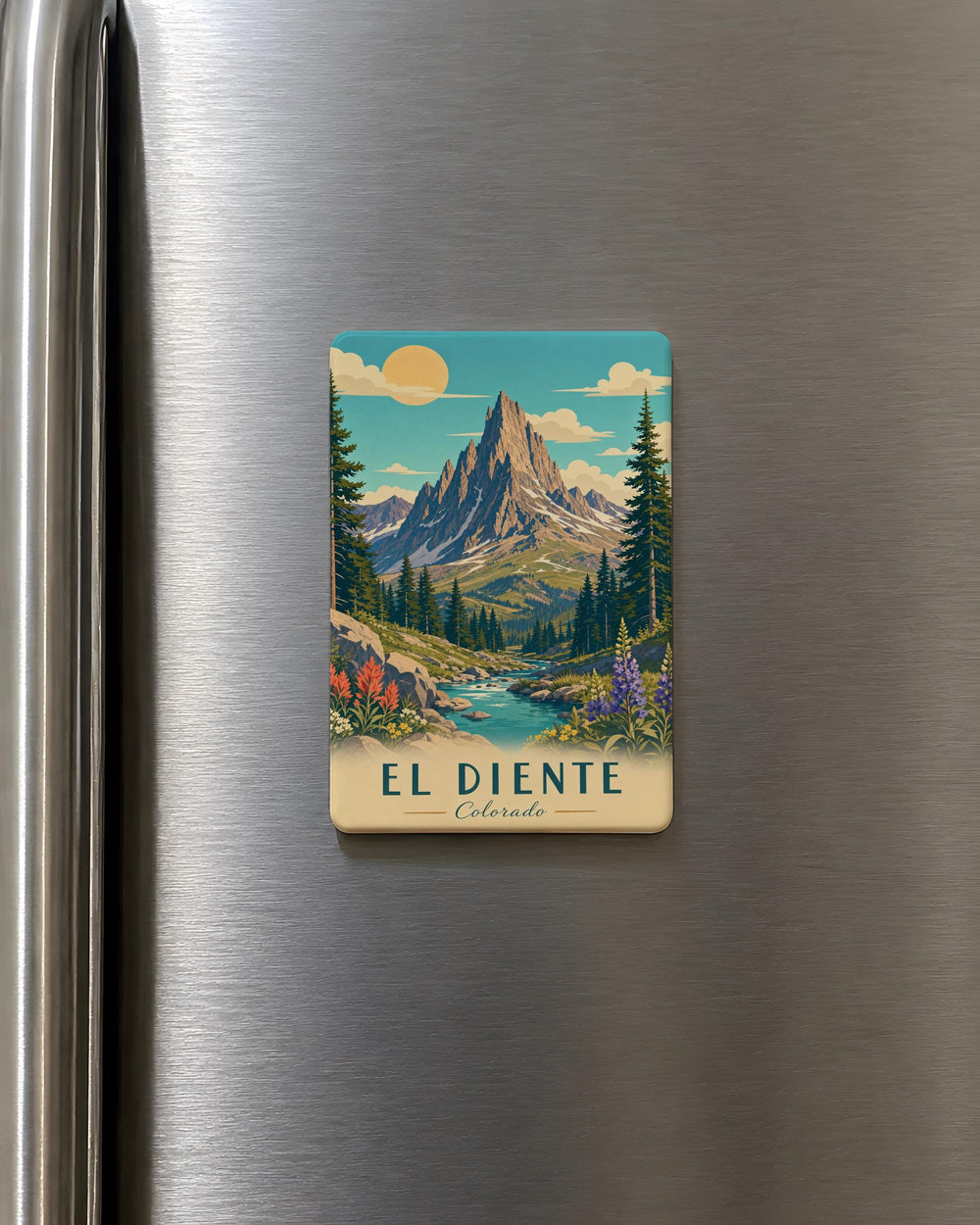 El Diente Mountain Fridge Magnet, Colorado Peak Souvenir Magnet, San Juan Mountains Hiking Climber Gift