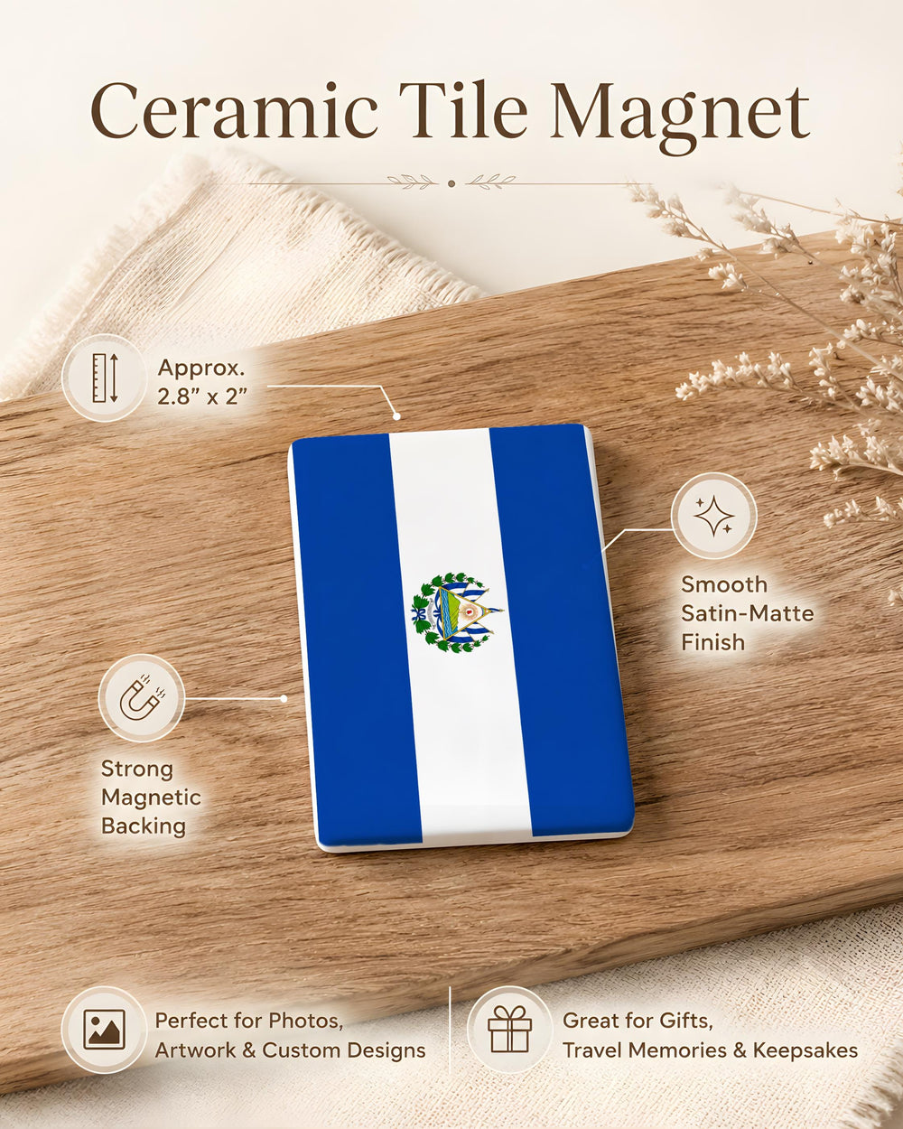 El Salvador Flag Fridge Magnet, El Salvador National Flag Magnet, Salvadoran Flag Kitchen Refrigerator Magnet Souvenir Gift
