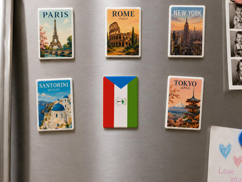 Equatorial Guinea Flag Fridge Magnet, Equatorial Guinea Souvenir Magnet, African Country Flag Kitchen Refrigerator Magnet