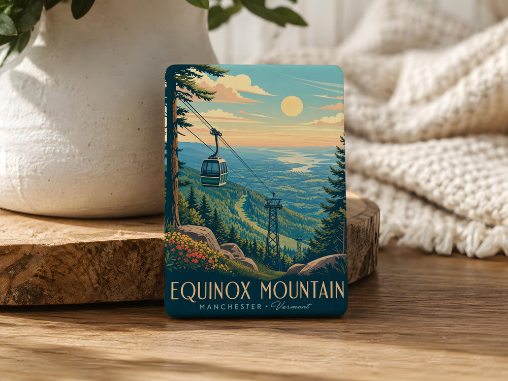 Equinox Mountain Fridge Magnet, Mountain Peak Landscape Souvenir Magnet, Vermont Green Mountains Travel Gift