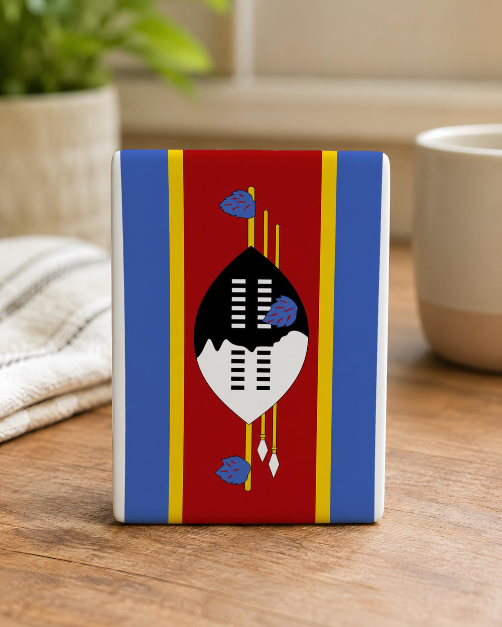 Eswatini Flag Fridge Magnet, Kingdom of Eswatini National Flag Magnet, Swaziland Souvenir Refrigerator Magnet