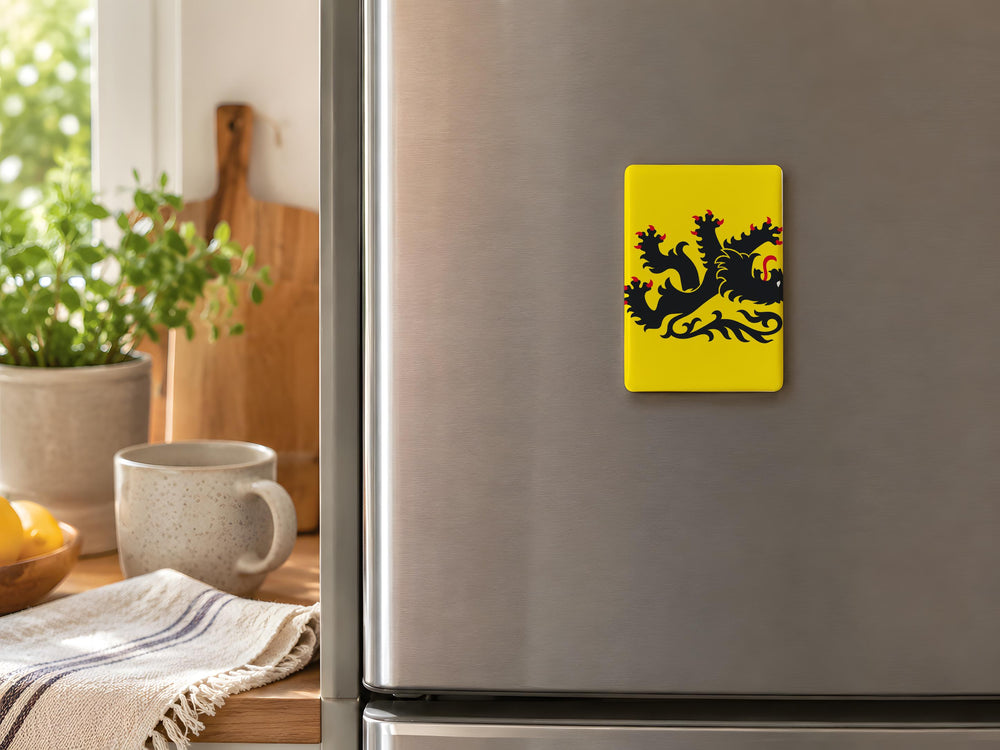 Flanders Flag Fridge Magnet, Belgium Regional Flag Magnet, Flanders Lion Flag Kitchen Refrigerator Magnet Souvenir