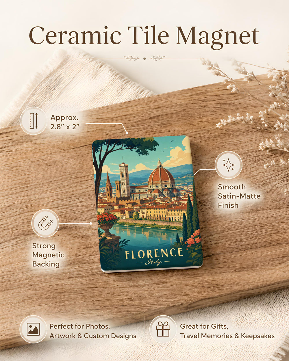 Florence Duomo Fridge Magnet, Cathedral of Santa Maria del Fiore Souvenir Magnet, Florence Italy Travel Gift Magnet