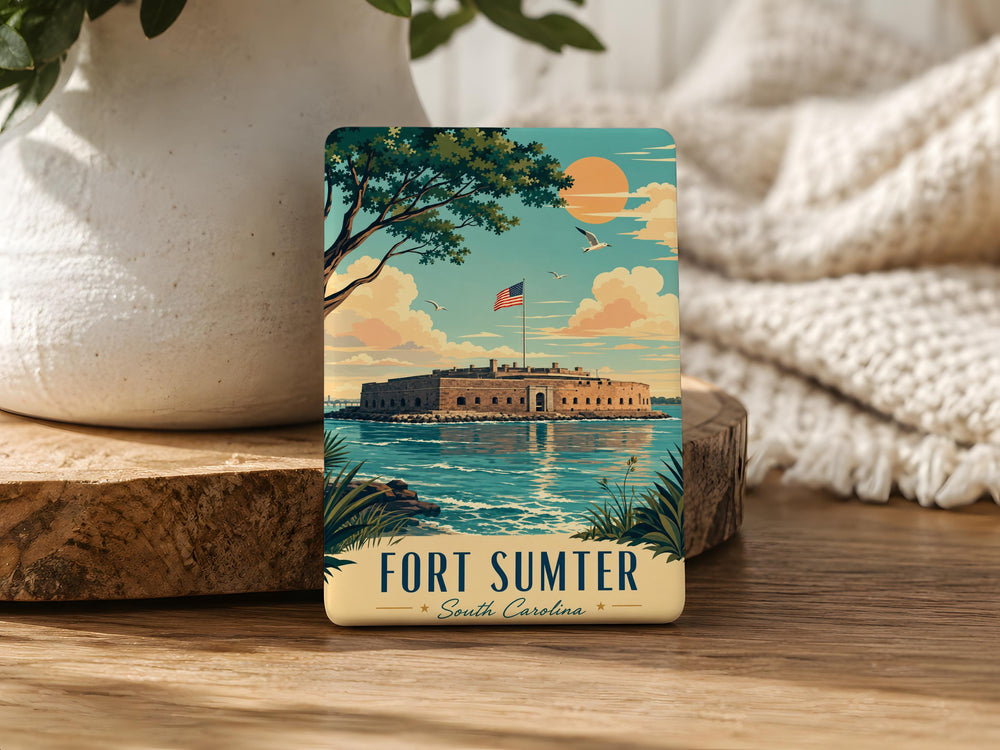 Fort Sumter Fridge Magnet, Charleston Harbor South Carolina Souvenir, Civil War Historic Site Keepsake Magnet