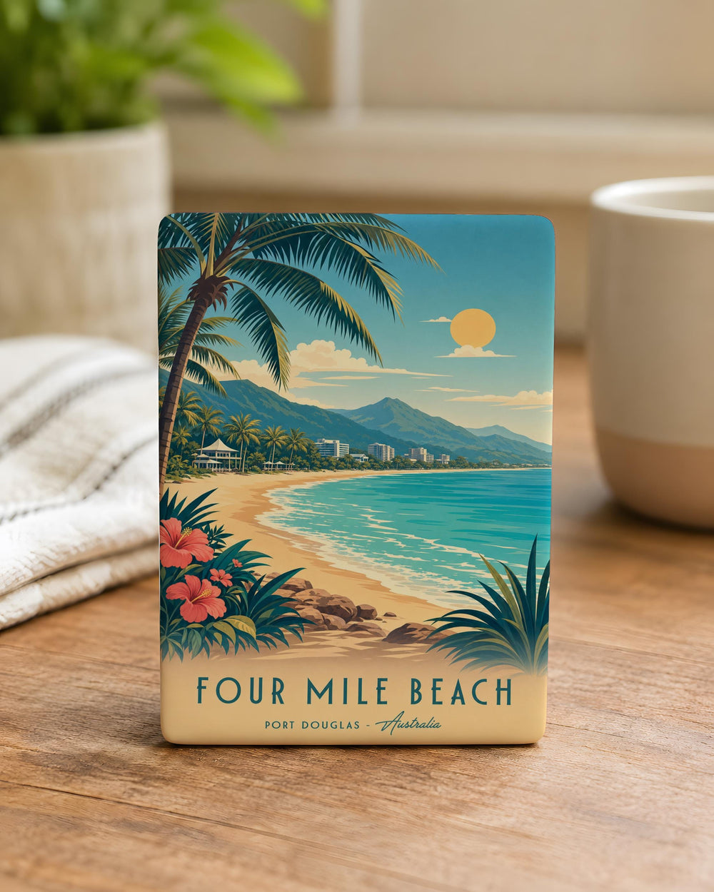 Four Mile Beach Fridge Magnet, Tropical Beach Coastline Souvenir Magnet, Port Douglas Queensland Australia Travel Keepsake Magnet