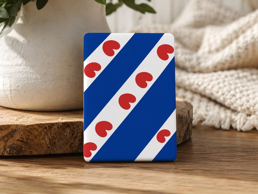 Friesland Flag Fridge Magnet, Dutch Province Flag Magnet, Netherlands Friesland Souvenir Magnet, Fridge Decor Magnet