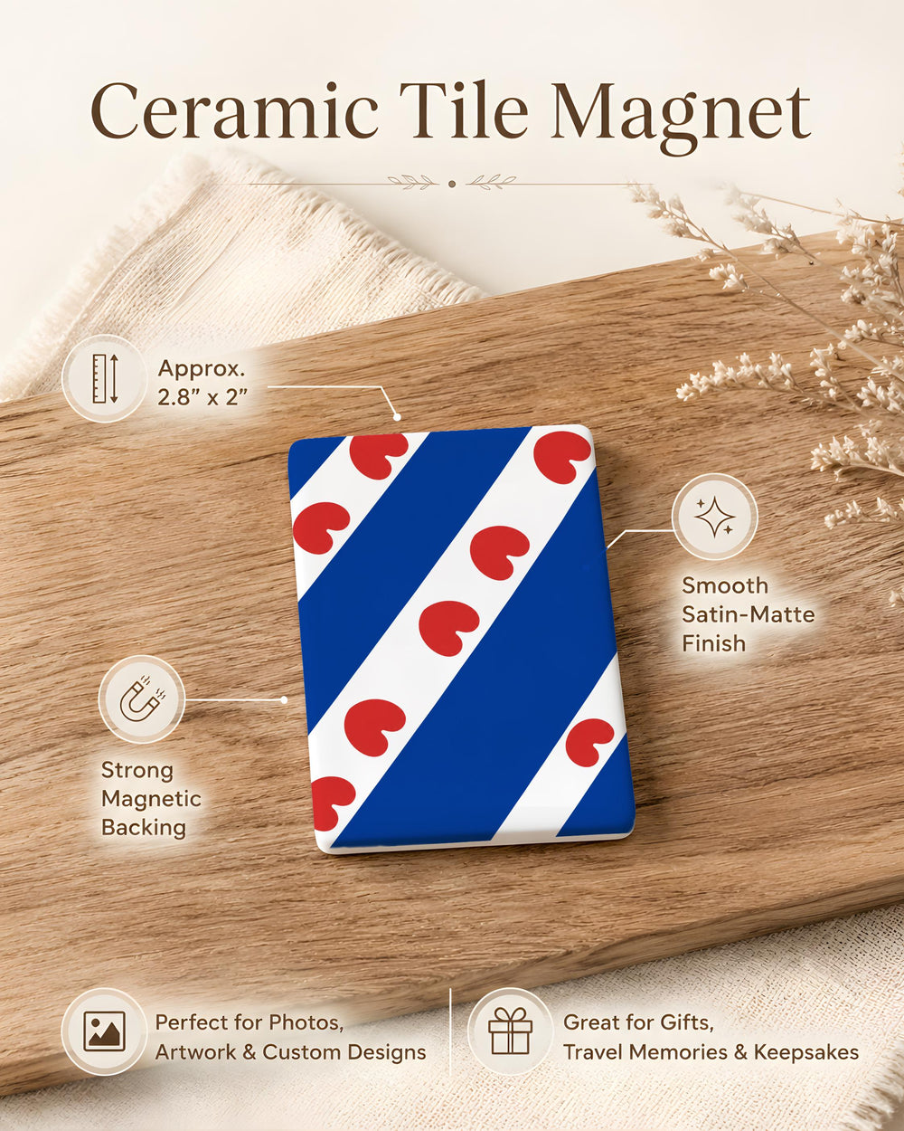 Friesland Flag Fridge Magnet, Dutch Province Flag Magnet, Netherlands Friesland Souvenir Magnet, Fridge Decor Magnet