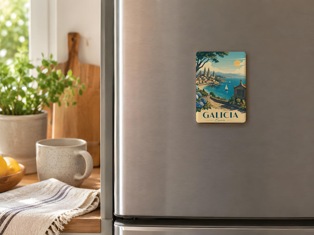 Galicia Fridge Magnet, Galicia Spain Souvenir Magnet, Travel Gift, Spanish Region Keepsake, Galicia Map Magnet