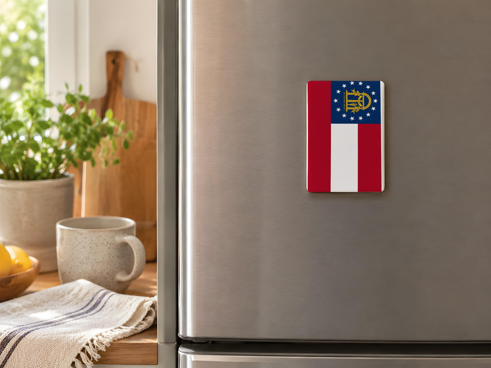 Georgia State Flag Fridge Magnet, Georgia Flag Magnet, Georgia Souvenir Magnet, USA State Flag Kitchen Magnet, Gift for Georgians