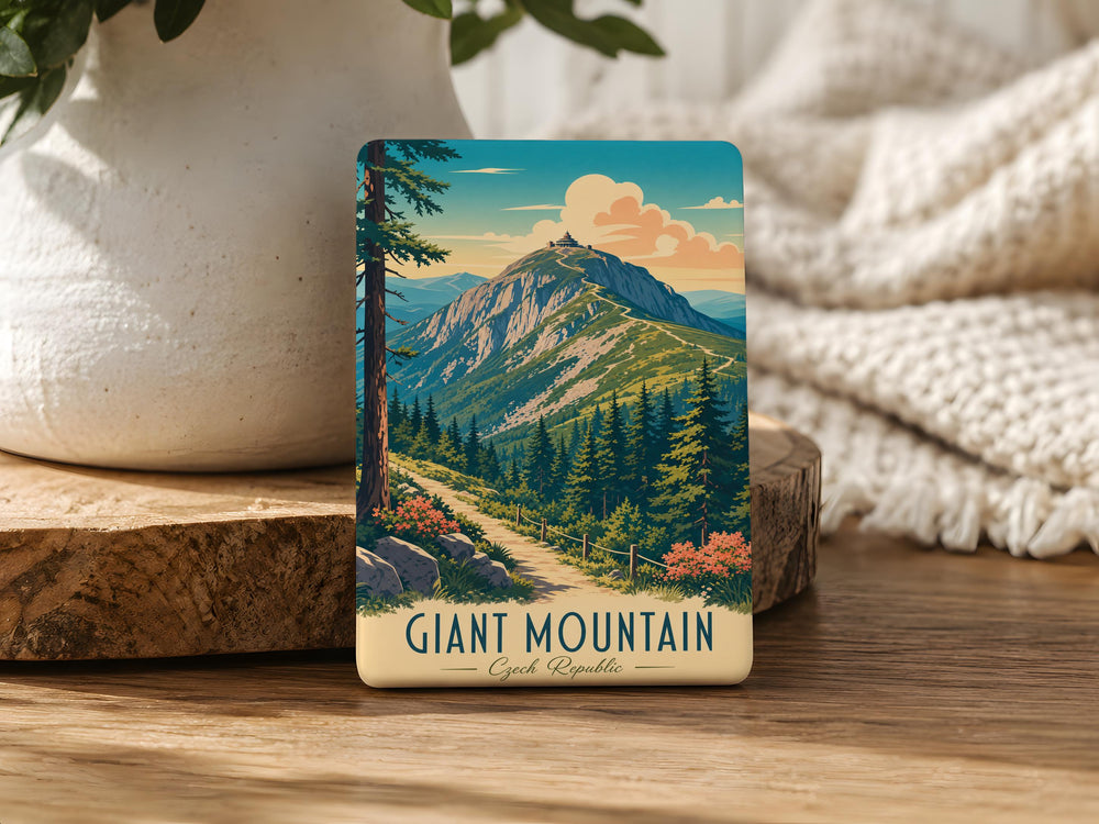 Giant Mountain Fridge Magnet, Majestic Peak and Alpine Landscape Souvenir Magnet, Mountain Lover Gift, Hiking Adventure Decor