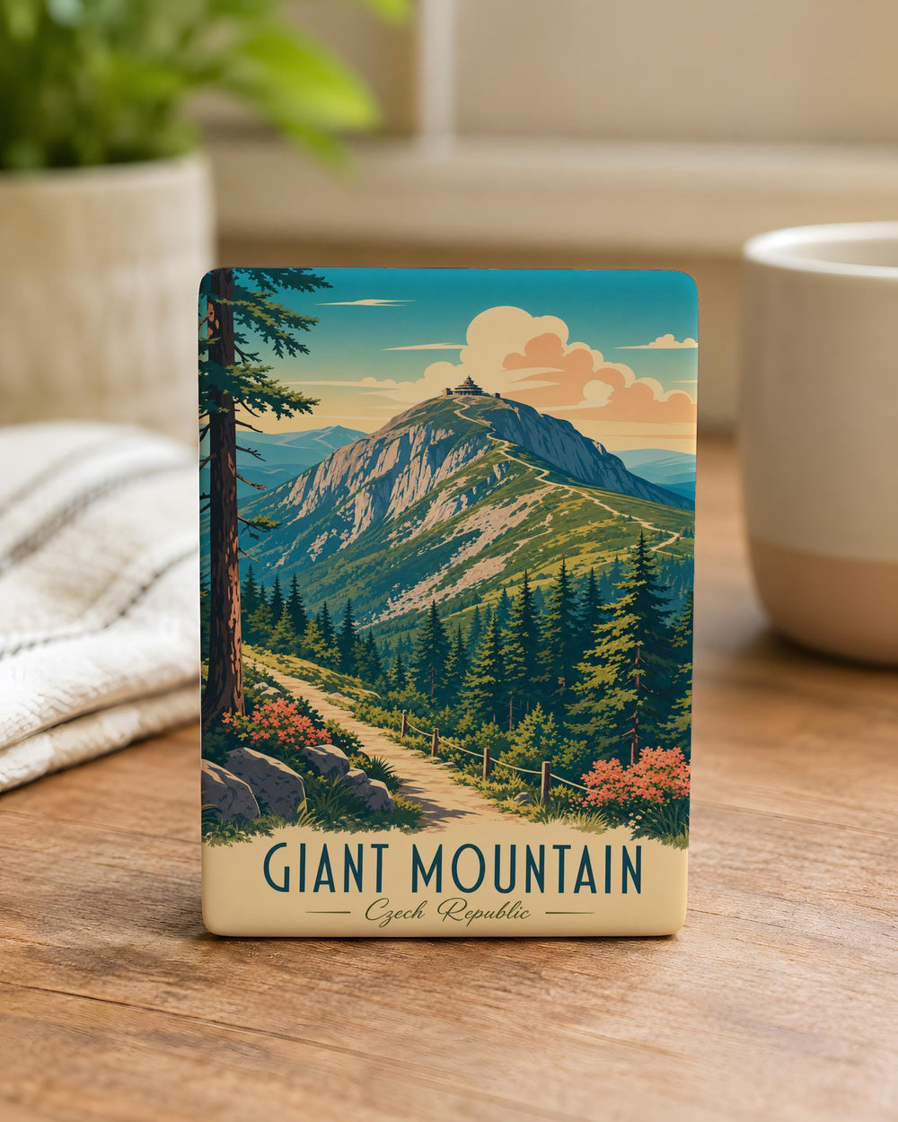 Giant Mountain Fridge Magnet, Majestic Peak and Alpine Landscape Souvenir Magnet, Mountain Lover Gift, Hiking Adventure Decor