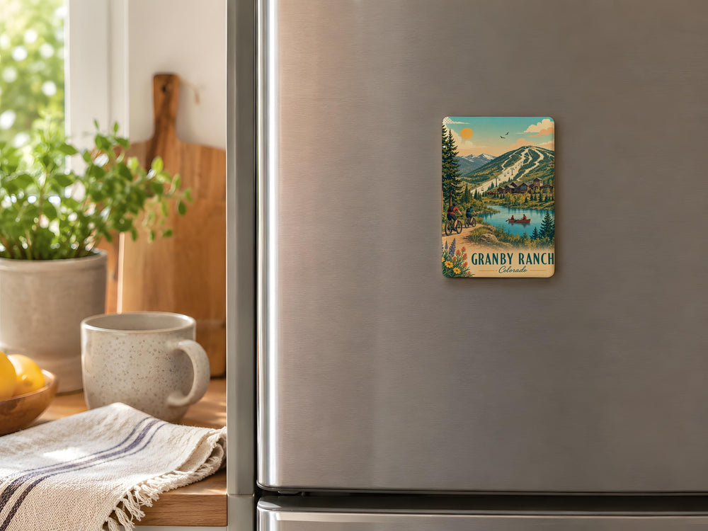 Granby Ranch Fridge Magnet, Colorado Ski Resort Mountain Lodge Souvenir Magnet, Winter Vacation Travel Gift