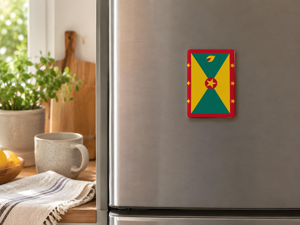 Grenada Flag Fridge Magnet, Grenada National Flag Magnet, Caribbean Island Souvenir Magnet, Grenada Gift, Flag Collector Magnet