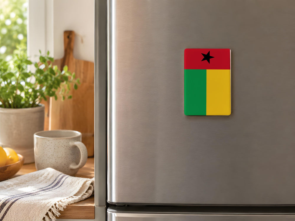 Guinea-Bissau Flag Fridge Magnet, Guinea-Bissau National Flag Magnet, West Africa Country Flag Kitchen Magnet