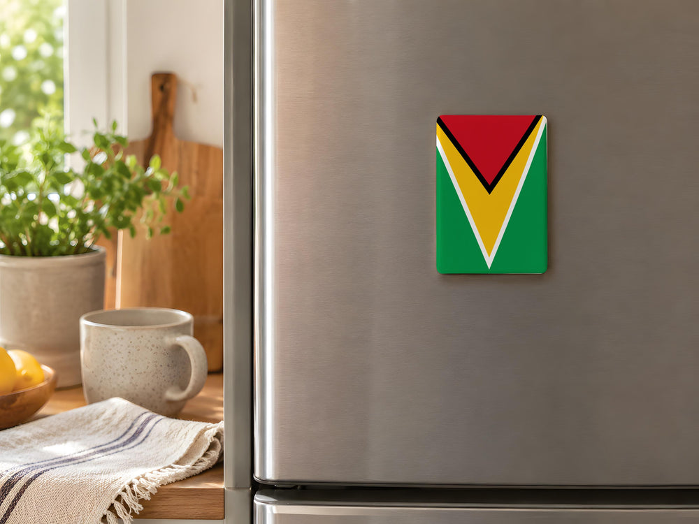 Guyana Flag Fridge Magnet, Guyana Souvenir Magnet, Caribbean Country Flag Magnet, Guyanese Pride Kitchen Magnet