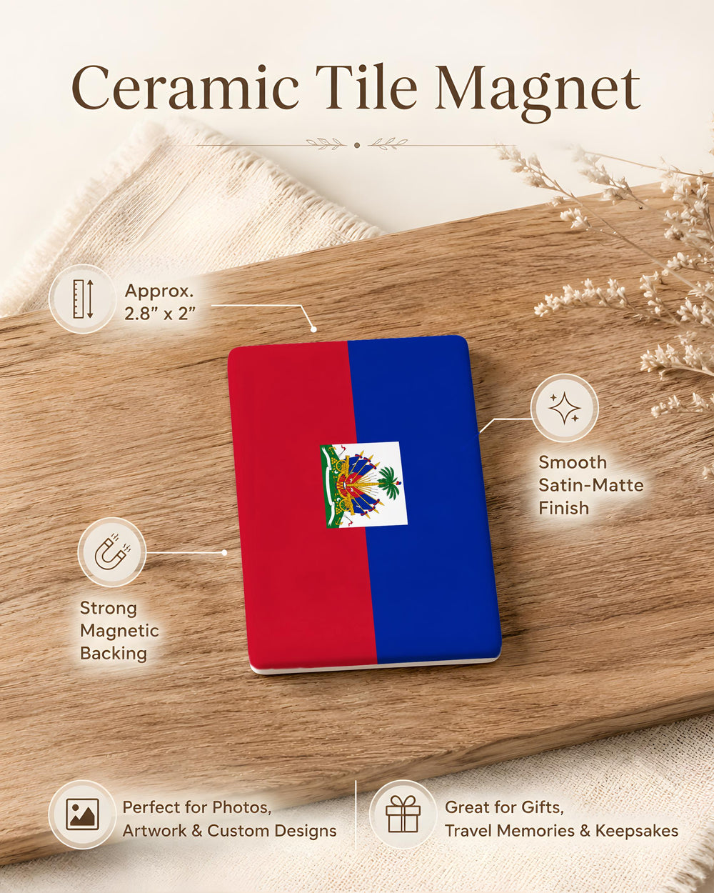 Haiti Flag Fridge Magnet, Haiti National Flag Magnet, Haitian Flag Souvenir Magnet, Haiti Pride Refrigerator Magnet