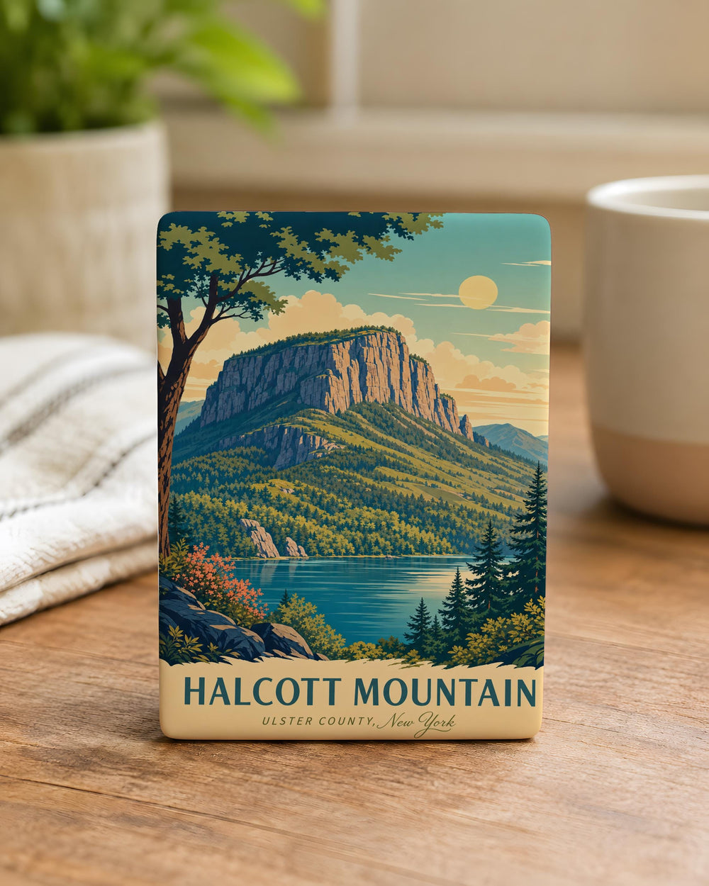 Halcott Mountain Fridge Magnet, Catskill Mountains Souvenir, New York Hiking Peak Keepsake Magnet