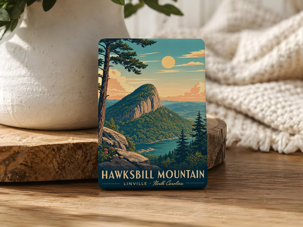 Hawksbill Mountain Fridge Magnet, Blue Ridge Mountains Souvenir, Virginia Hiking Trail Scenic Peak Keepsake Magnet