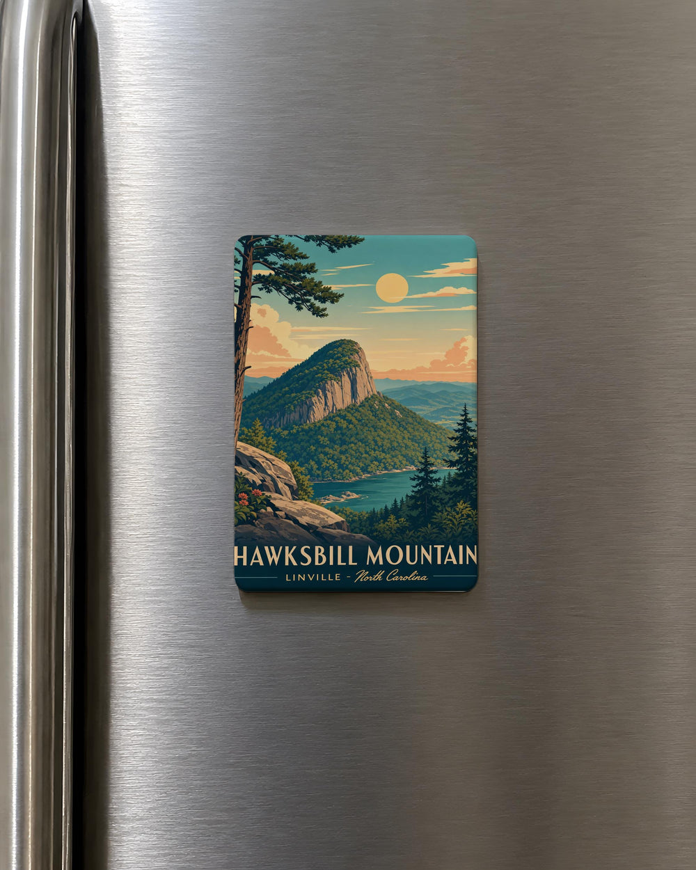 Hawksbill Mountain Fridge Magnet, Blue Ridge Mountains Souvenir, Virginia Hiking Trail Scenic Peak Keepsake Magnet