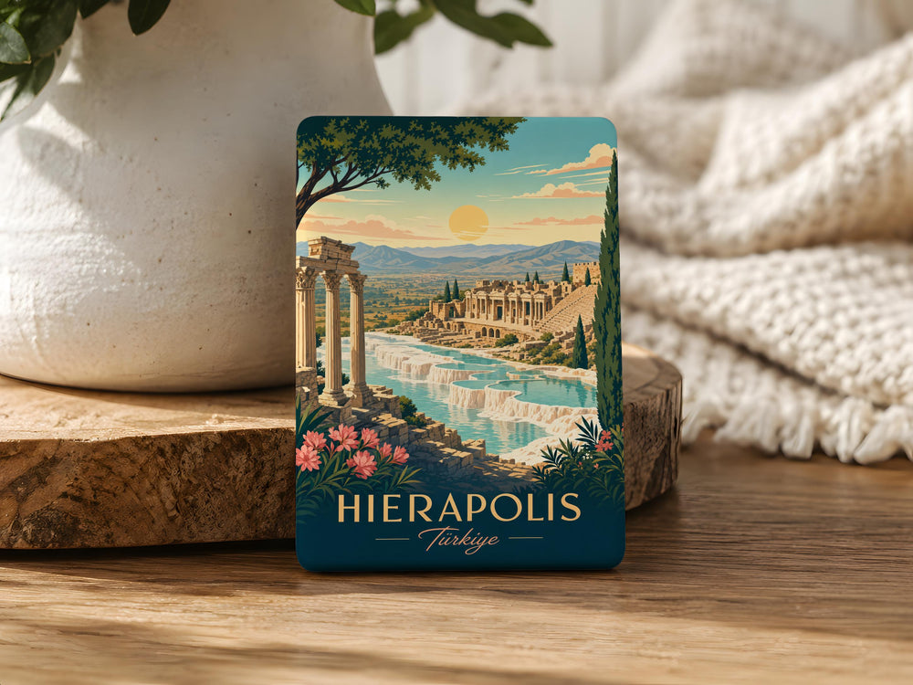 Hierapolis Fridge Magnet, Ancient Ruins Souvenir Magnet, Turkey Travel Gift, Pamukkale Hierapolis Keepsake Magnet