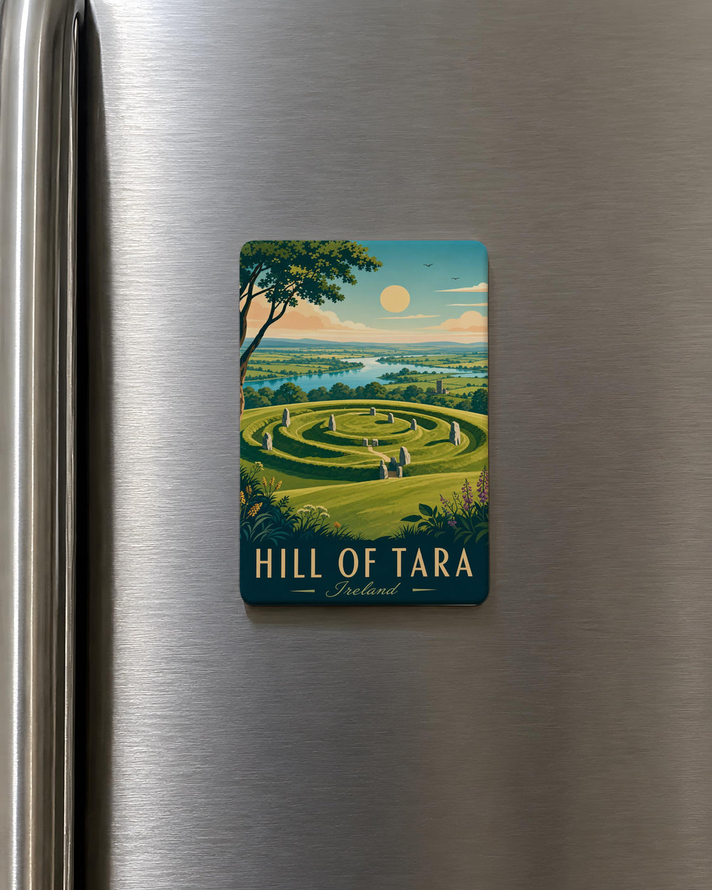 Hill of Tara Fridge Magnet, Ireland Ancient Sacred Site Souvenir, County Meath Celtic Heritage Landmark Magnet