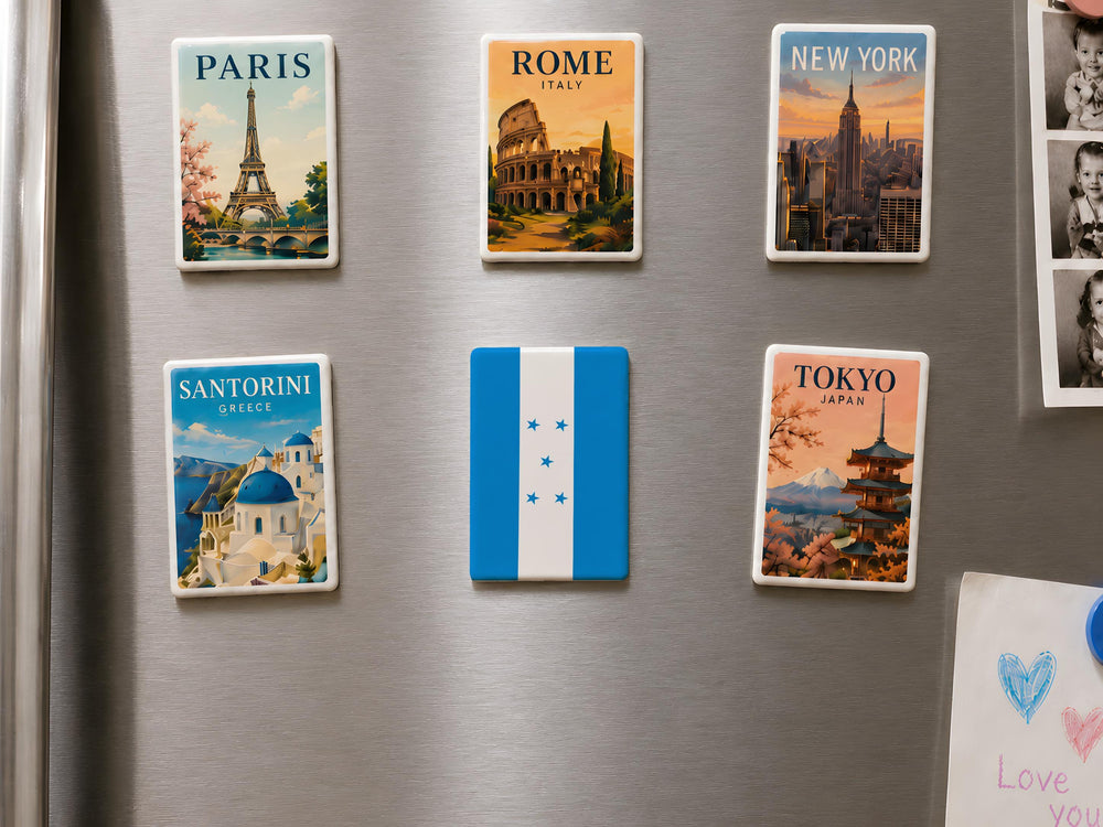Honduras Flag Fridge Magnet, Honduras National Flag Magnet, Honduras Souvenir Magnet, Central America Flag Magnet