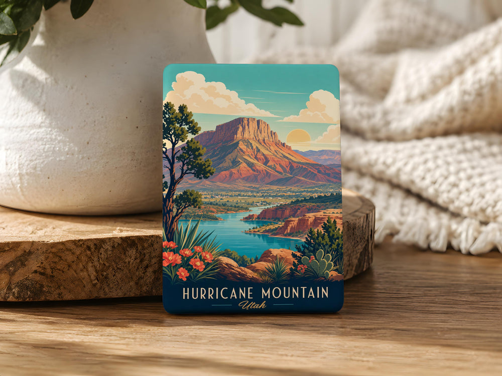 Hurricane Mountain Fridge Magnet, Mountain Landscape Souvenir Magnet, Hiking Trail Peak Keepsake, Outdoor Adventure Gift