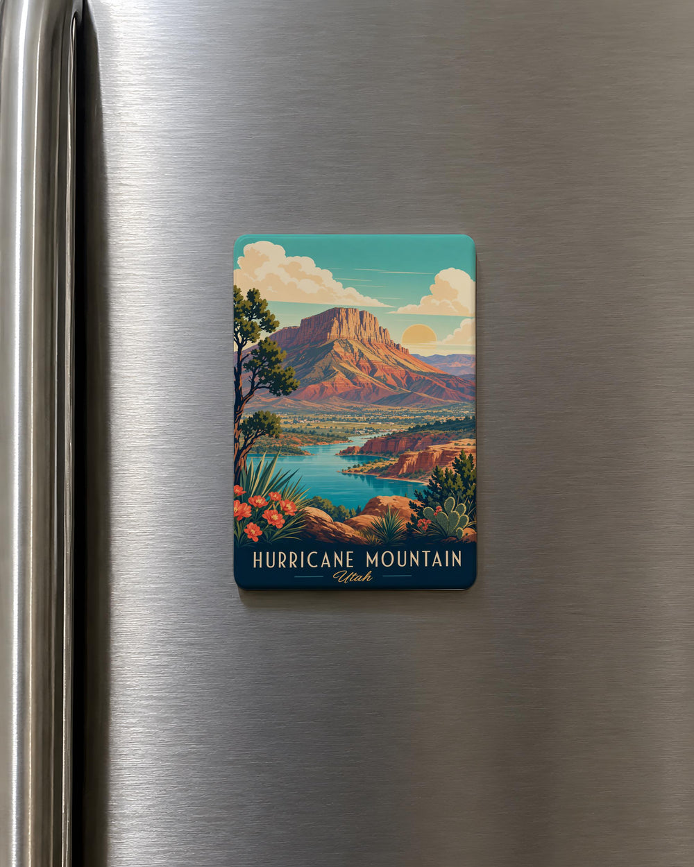 Hurricane Mountain Fridge Magnet, Mountain Landscape Souvenir Magnet, Hiking Trail Peak Keepsake, Outdoor Adventure Gift