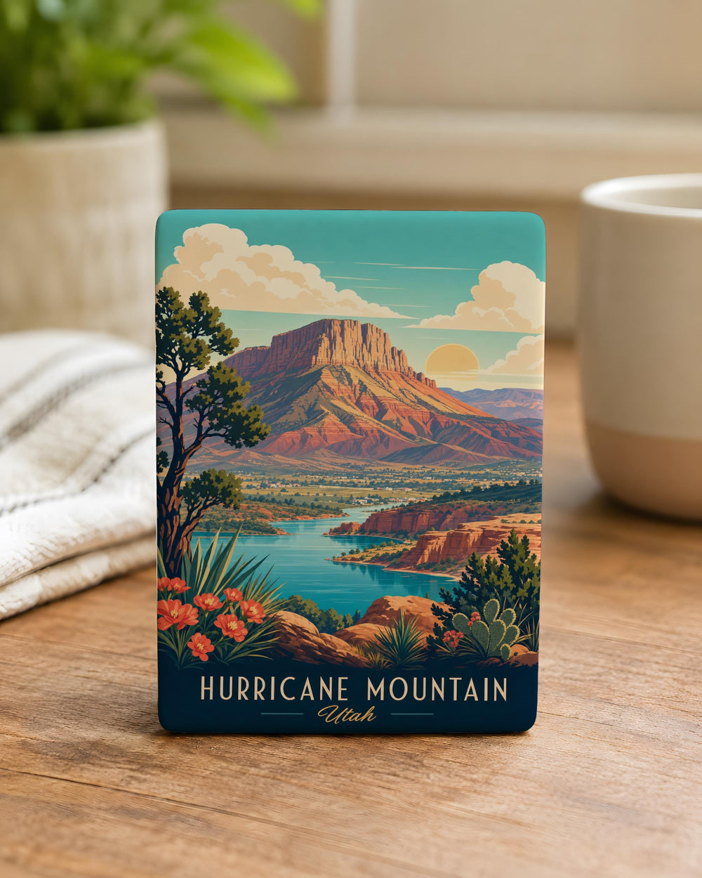 Hurricane Mountain Fridge Magnet, Mountain Landscape Souvenir Magnet, Hiking Trail Peak Keepsake, Outdoor Adventure Gift