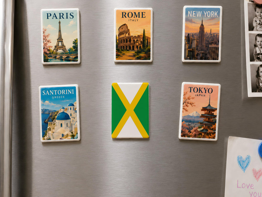 Jamaica Flag Fridge Magnet, Jamaica Souvenir Magnet, Caribbean Island Flag Magnet, Jamaican Pride Refrigerator Magnet