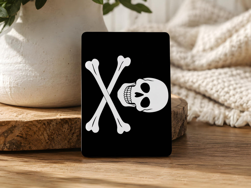Jolly Roger Pirate Flag Fridge Magnet, Skull and Crossbones Buccaneer Ship Banner Refrigerator Magnet