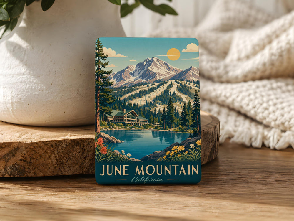 June Mountain Fridge Magnet, June Mountain Ski Resort Souvenir Magnet, California Mountain Travel Keepsake Magnet