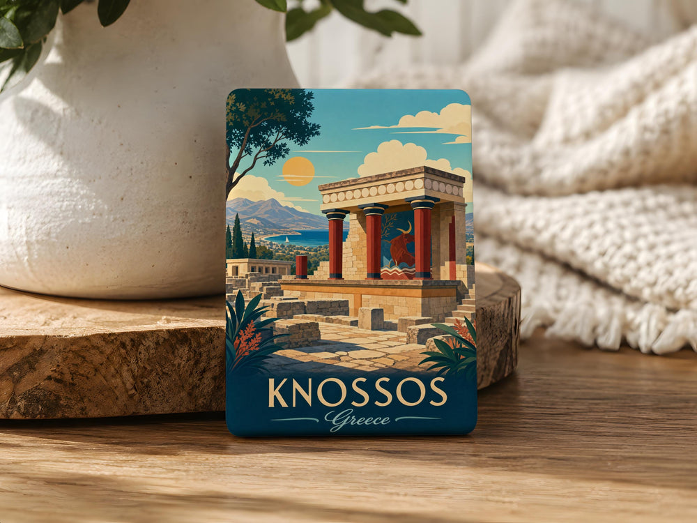 Knossos Palace Fridge Magnet, Ancient Minoan Crete Souvenir Magnet, Archaeological Site Travel Keepsake Magnet