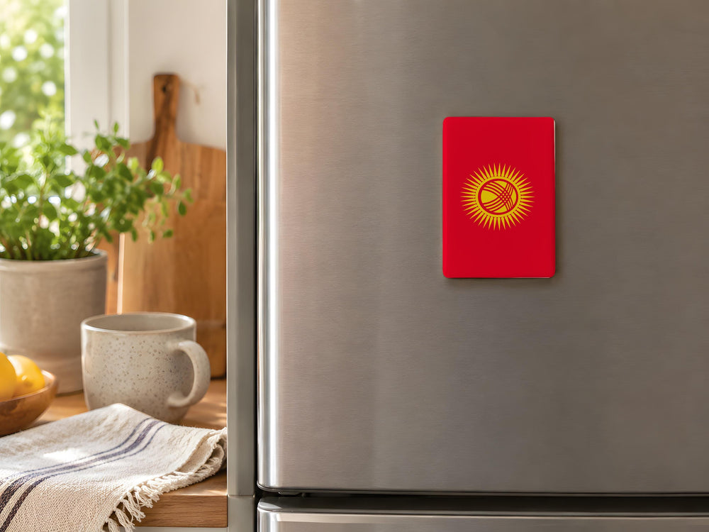 Kyrgyzstan Flag Fridge Magnet, Kyrgyz Republic National Flag Magnet, Kyrgyzstan Souvenir Magnet, Central Asia Gift