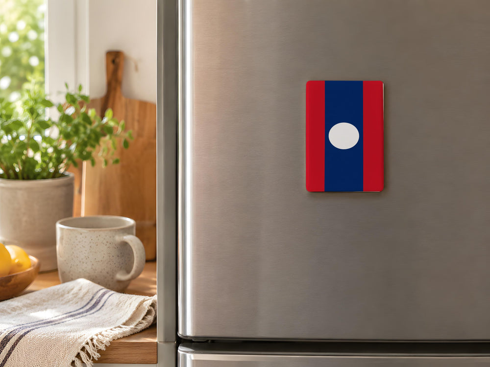 Laos Flag Fridge Magnet, Laos National Flag Magnet, Laos Souvenir Magnet, Laos Travel Gift, Southeast Asia Flag Magnet