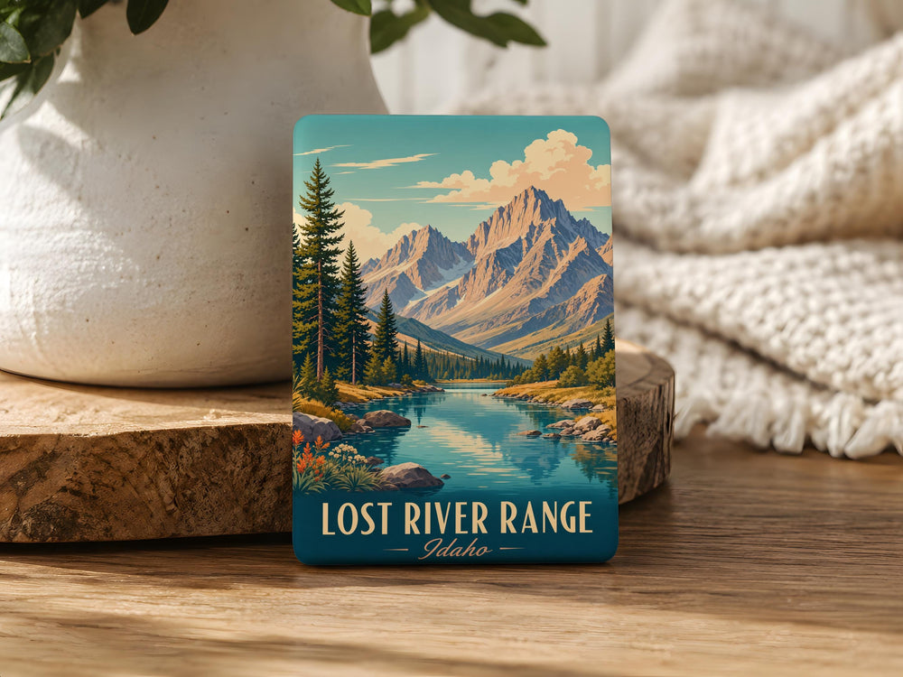 Lost River Range Fridge Magnet, Idaho Mountain Range Souvenir Magnet, Outdoor Adventure Travel Gift, Hiking Camping Keepsake Magnet
