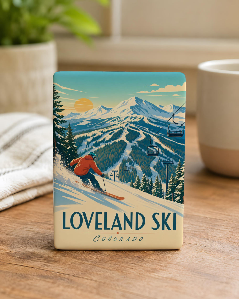 Loveland Ski Fridge Magnet, Colorado Ski Resort Souvenir, Mountain Skiing Travel Keepsake Magnet