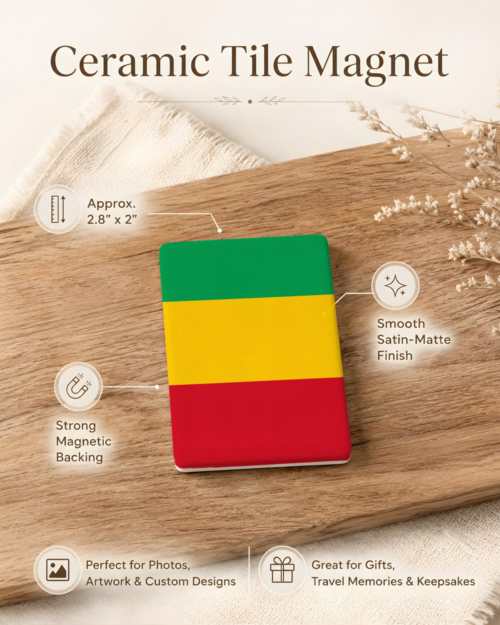 Mali Flag Fridge Magnet, Mali National Flag Magnet, Mali Souvenir Refrigerator Magnet, Mali Gift, West Africa Flag Magnet