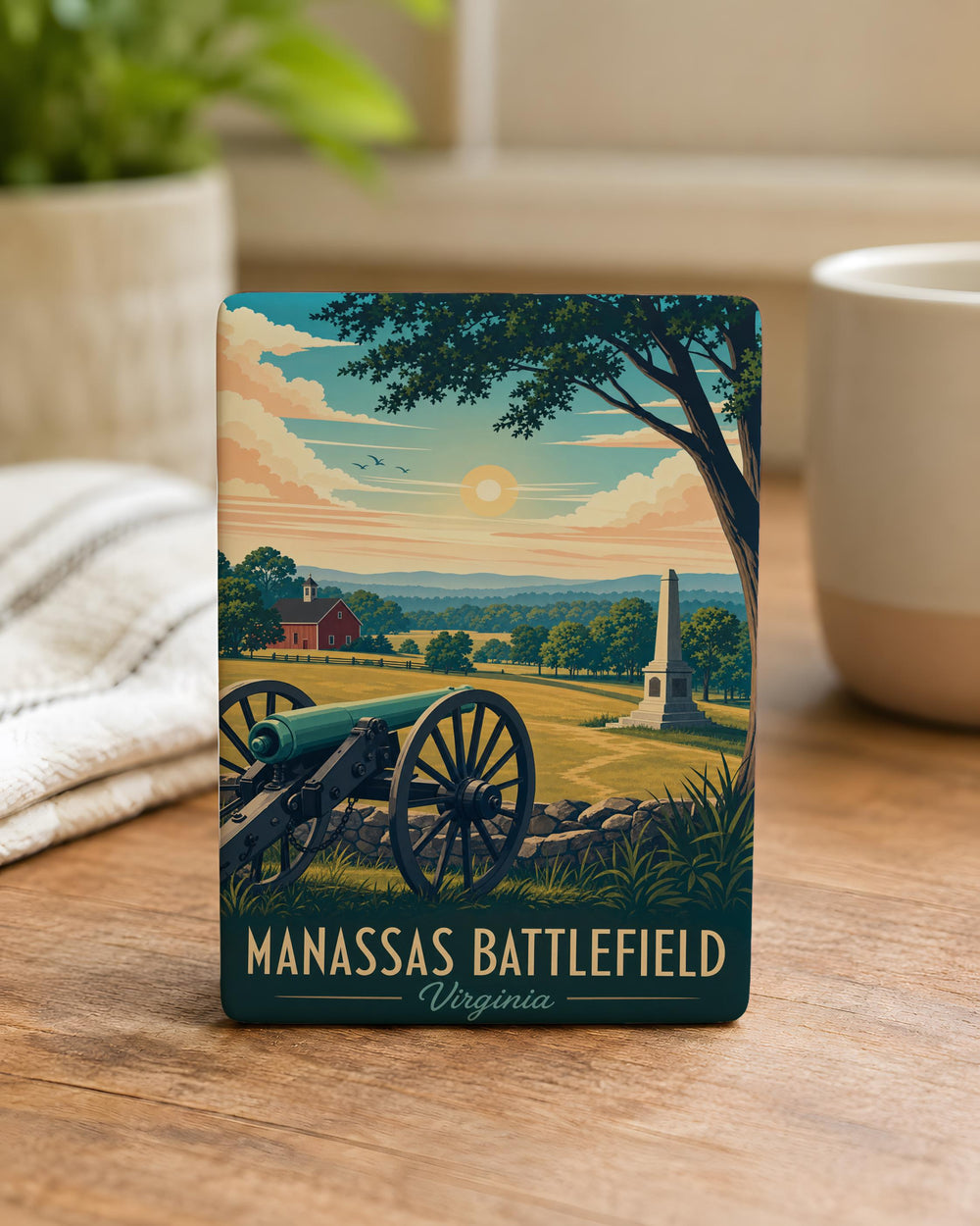 Manassas Battlefield Fridge Magnet, Manassas National Battlefield Park Souvenir, Civil War Battlefield Landmark Magnet