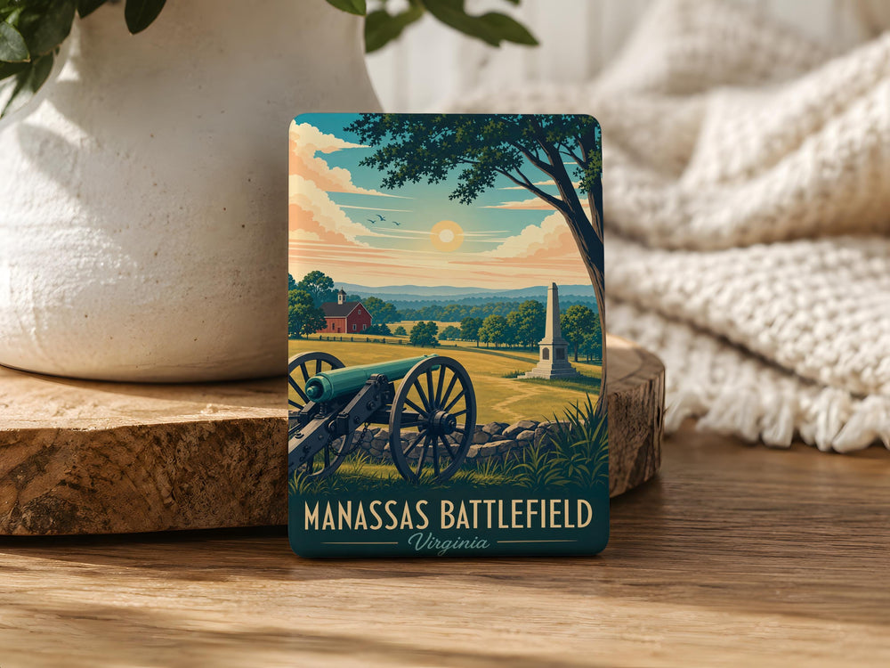 Manassas Battlefield Fridge Magnet, Manassas National Battlefield Park Souvenir, Civil War Battlefield Landmark Magnet