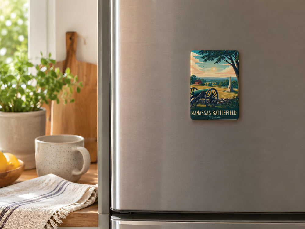 Manassas Battlefield Fridge Magnet, Manassas National Battlefield Park Souvenir, Civil War Battlefield Landmark Magnet