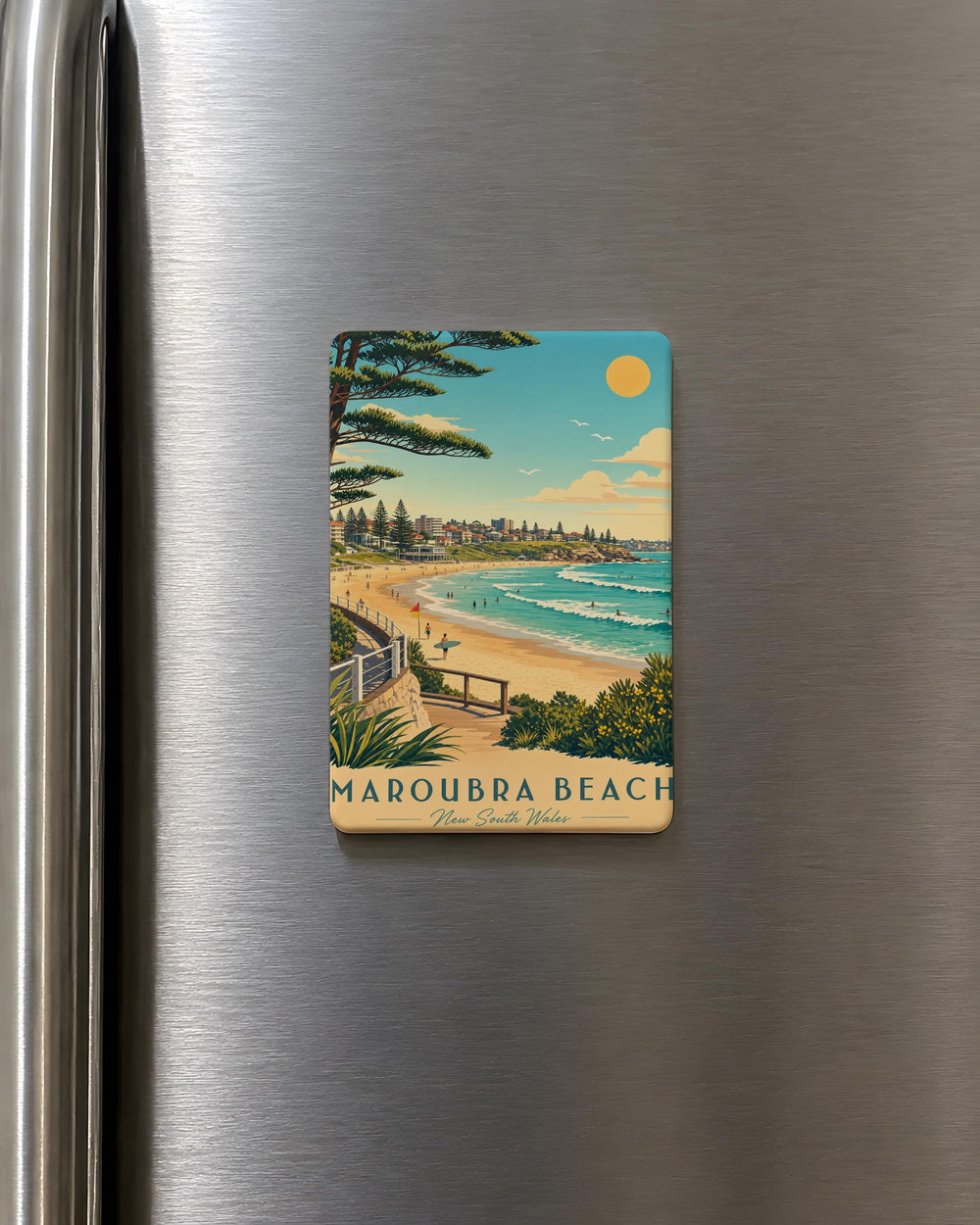 Maroubra Beach Fridge Magnet, Sydney Australia Coastal Beach Souvenir Magnet, Maroubra NSW Travel Keepsake Gift