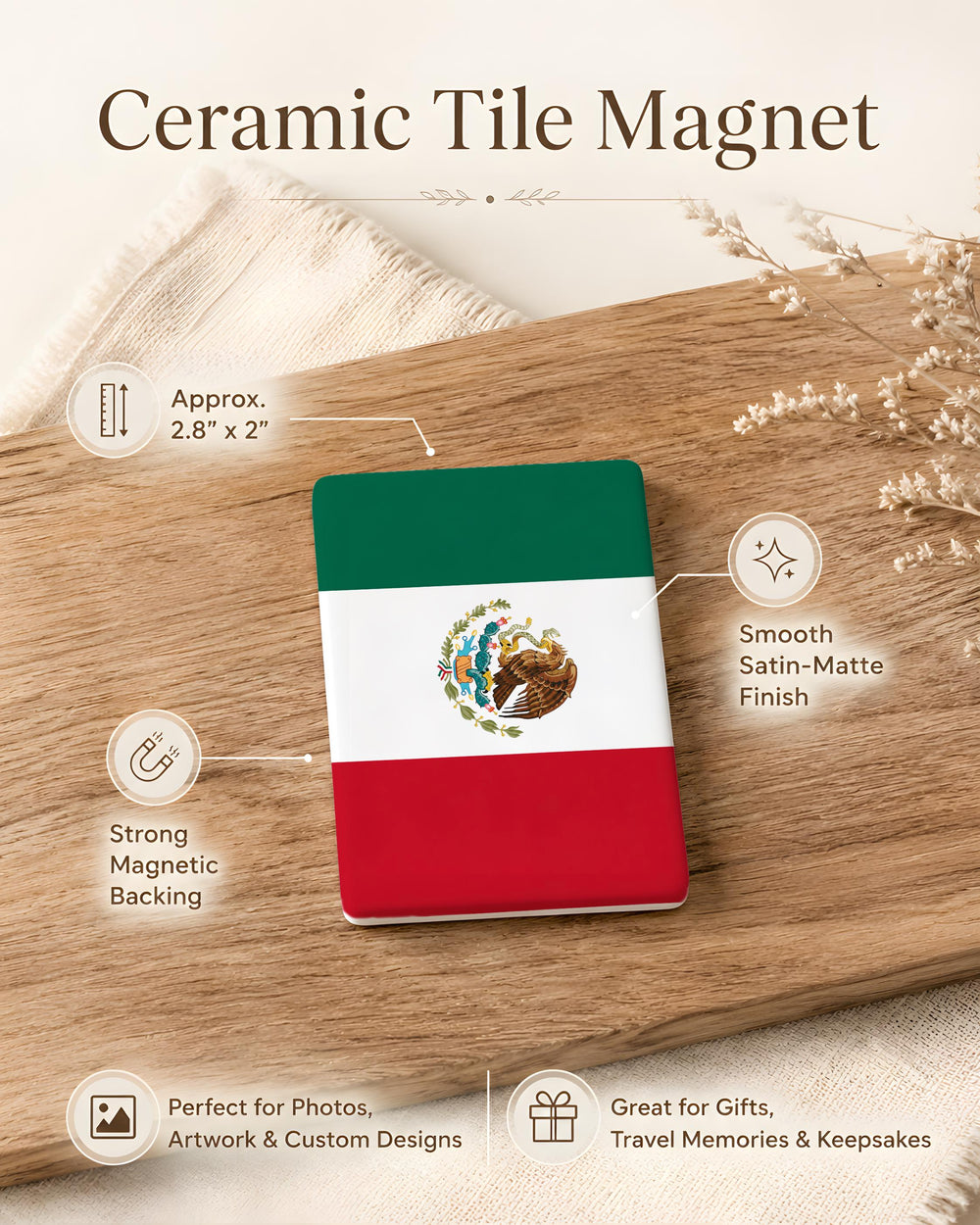 Mexico Flag Fridge Magnet, Mexican Flag Souvenir Magnet, Mexico Souvenir, Patriotic Mexico Magnet, Mexico Gift