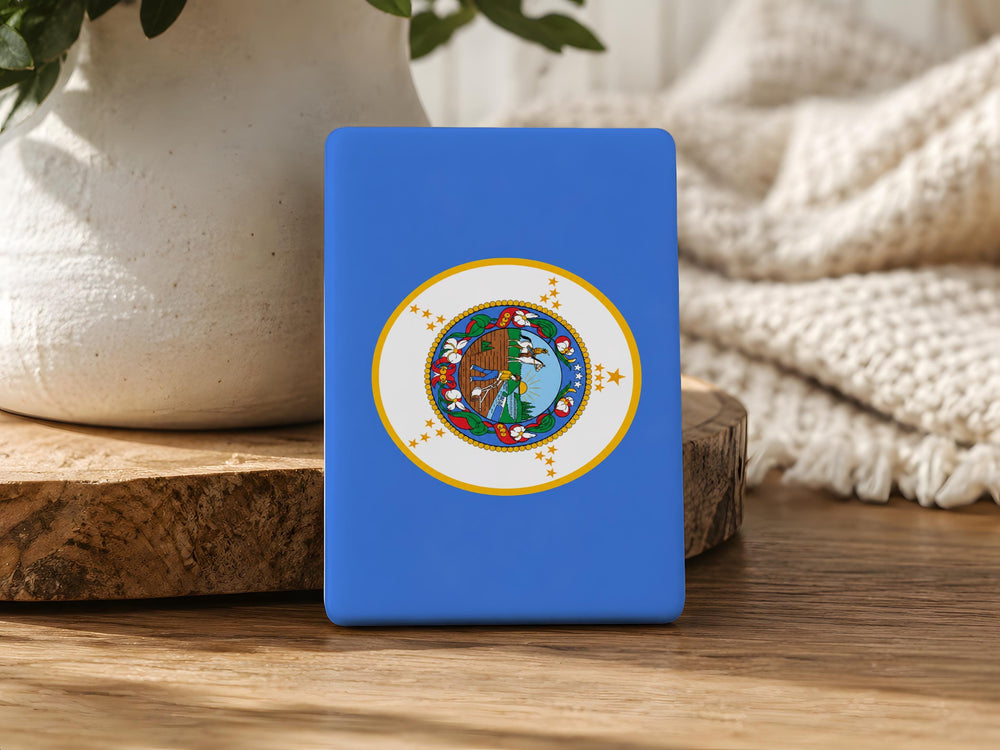 Minnesota State Flag Fridge Magnet, Minnesota Flag Magnet, State Flag Refrigerator Magnet, Minnesota Souvenir Magnet