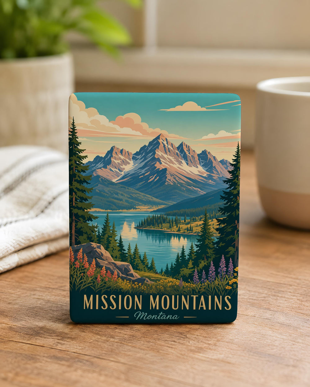 Mission Mountains Fridge Magnet, Montana Mountain Range Souvenir Magnet, Scenic Mission Range Refrigerator Magnet